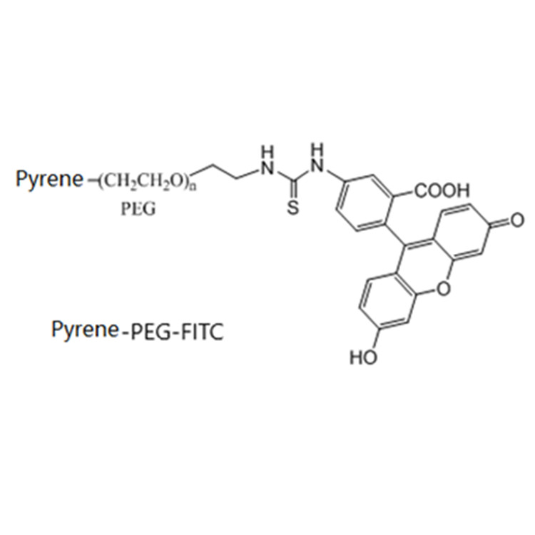 Pyrene-PEG-FITC，Fluorescein-PEG-Pyrene，MW：10000